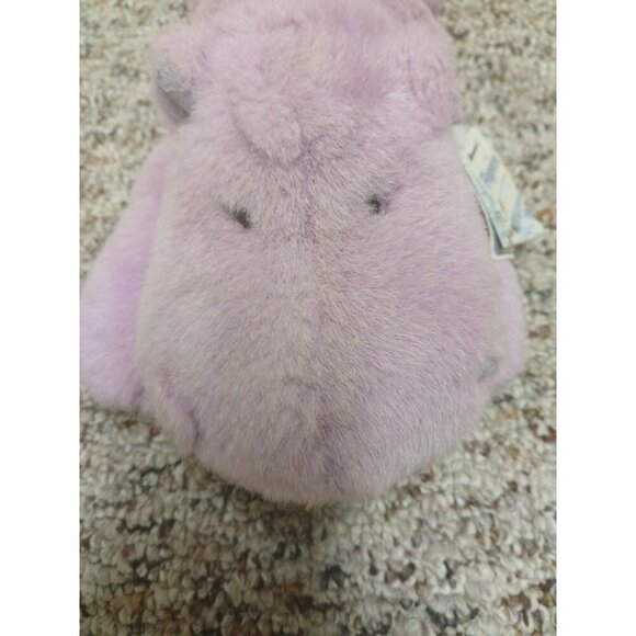 Vintage NWT Flopsies 12” A&A Aurora Plush Amethyst Hippo Beanbag Toy purple Rare - Picture 4 of 10